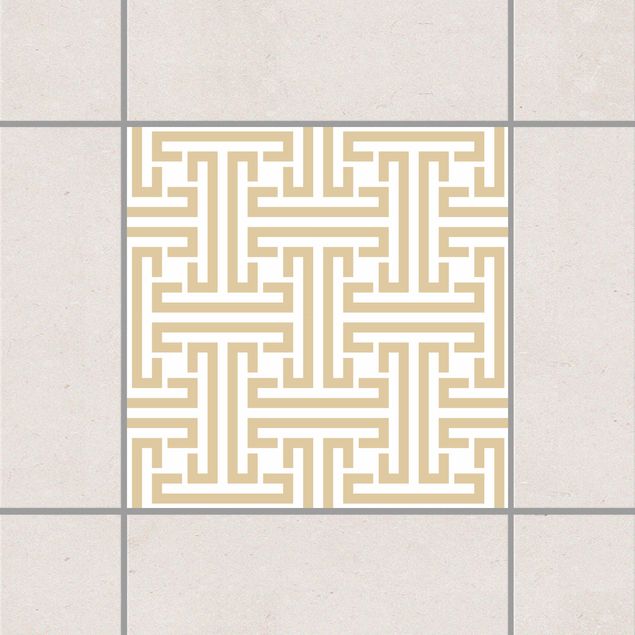 Fliesenaufkleber Muster Dekoratives Labyrinth Light Brown