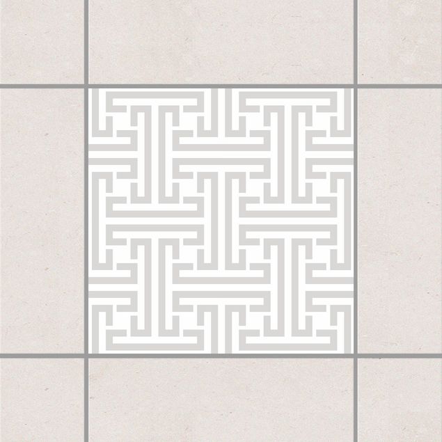 Fliesenaufkleber Muster Dekoratives Labyrinth Light Grey Grau