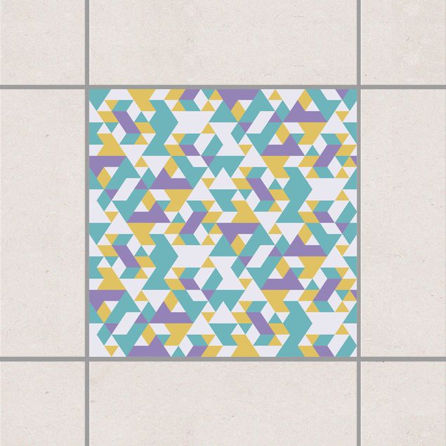 Fliesenaufkleber Muster No.RY33 Lilac Triangles