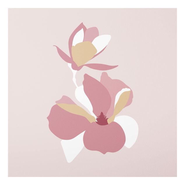 Line Art Bilder Line Art Blüten Pastell Rosa