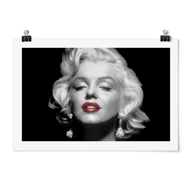 Poster bestellen Marilyn mit roten Lippen