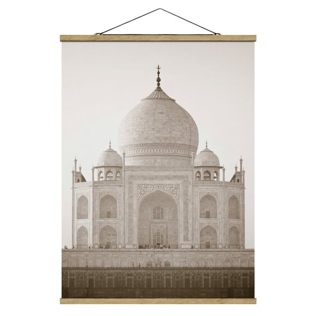 Stoffbild mit Posterleisten - Taj Mahal - Hochformat 3:4