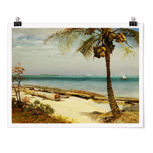 Poster Strand Albert Bierstadt - Küste in den Tropen