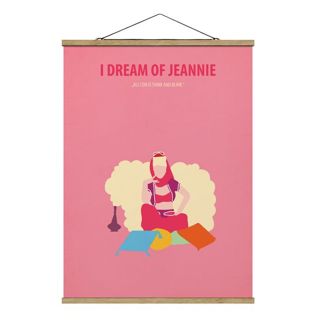 Stoffbild mit Posterleisten - Filmposter I dream of Jeannie - Hochformat 3:4