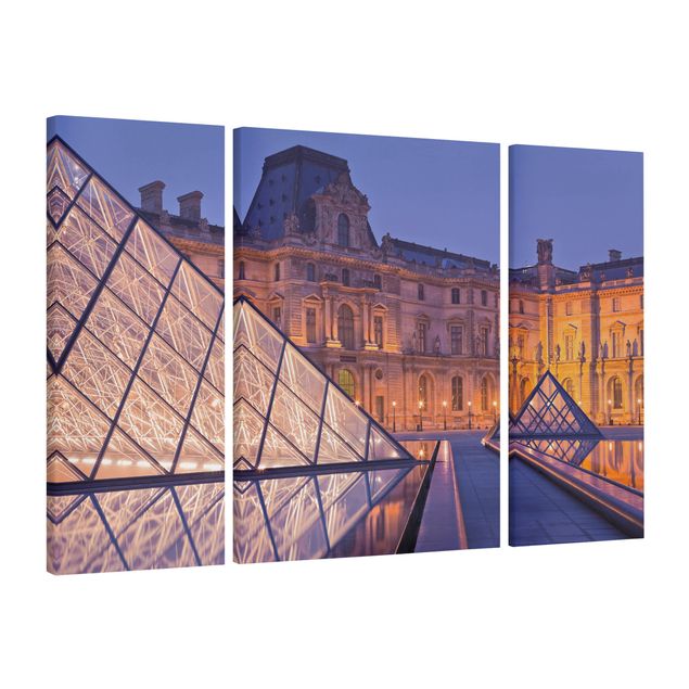 Schöne Wandbilder Louvre Paris bei Nacht