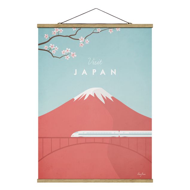 Stoffbild mit Posterleisten - Reiseposter - Japan - Hochformat 3:4