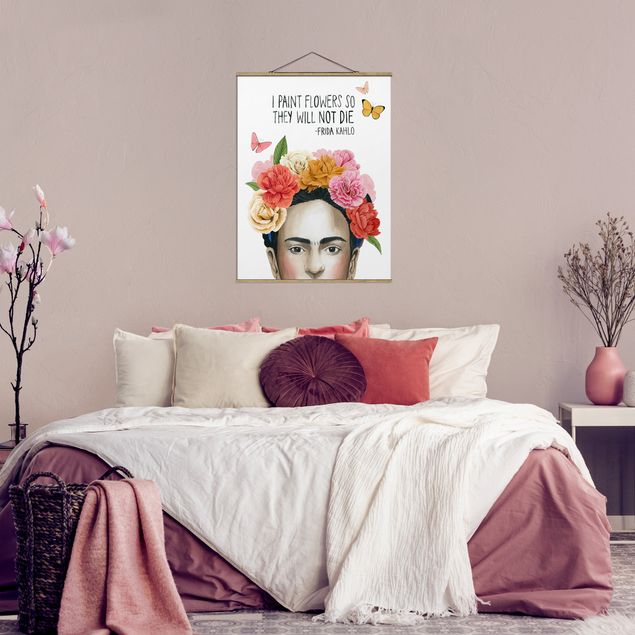 Stoffbilder mit Holzleisten Fridas Gedanken - Blumen