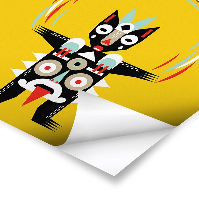 Poster - Collage Ethno Monster - Jongleur - Quadrat 1:1