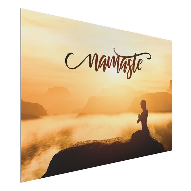 Schöne Wandbilder Namaste Sonnenaufgang im Gebirge