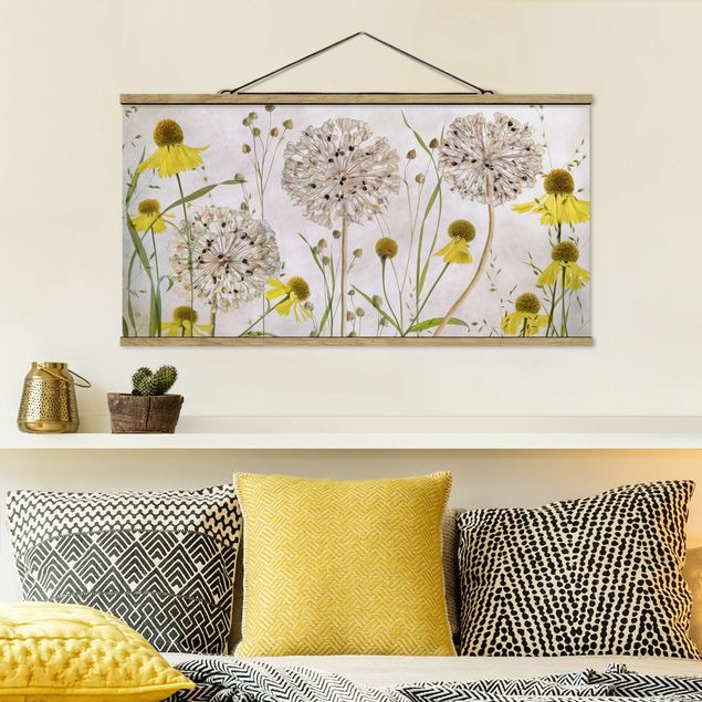 Schöne Wandbilder Allium und Helenium Illustration