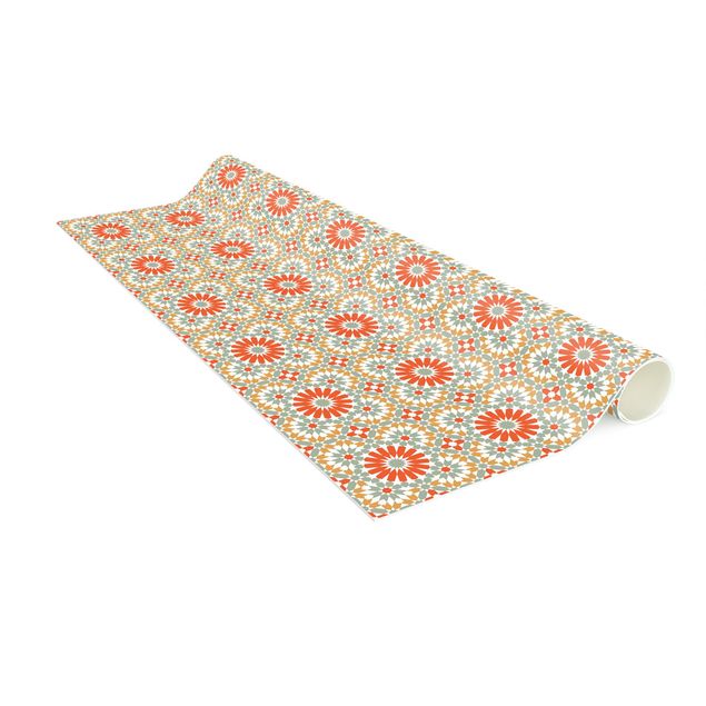 Teppich Fliesenoptik Orientalisches Muster mit bunten Kacheln