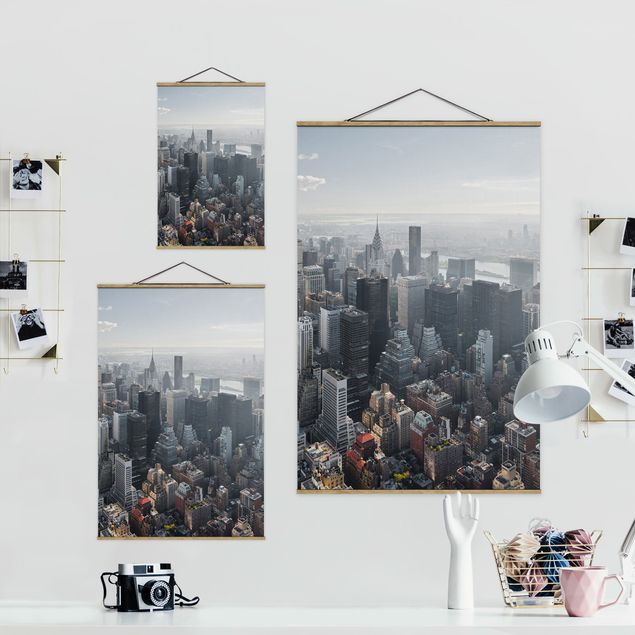 Stoffbild mit Posterleisten - Vom Empire State Building Upper Manhattan NY - Hochformat 2:3