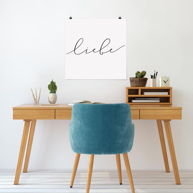 Poster - Liebe Kalligraphie - Quadrat 1:1