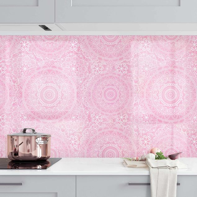 Küchenrückwände Platte Muster Mandala Rosa II