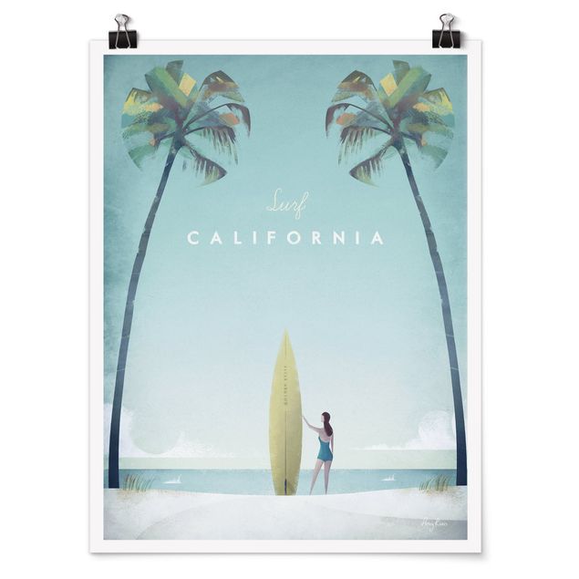 Retro Poster  Reiseposter - California