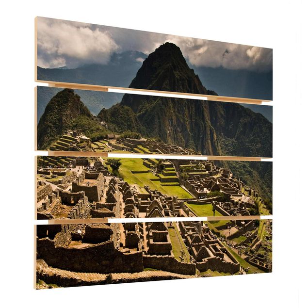 Holzbild - Machu Picchu - Quadrat 1:1