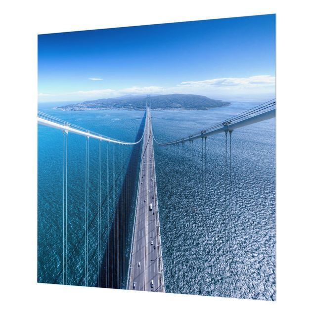 Glas Spritzschutz - Brücke zur Insel - Quadrat - 1:1