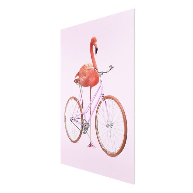 Bilder für die Wand Flamingo mit Fahrrad
