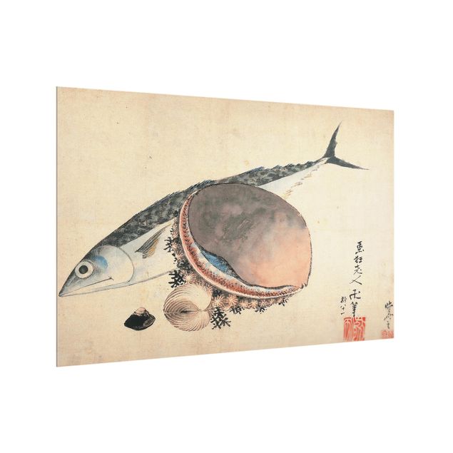 Katsushika Hokusai Kunstdrucke Katsushika Hokusai - Makrele und Seemuscheln