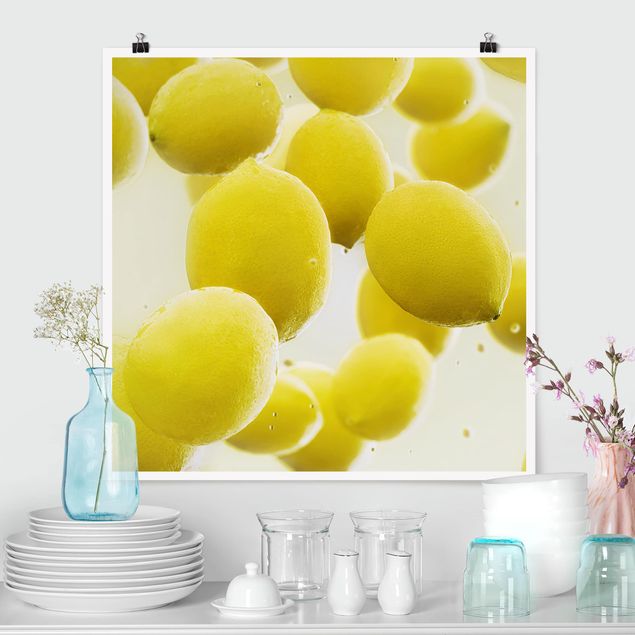 Poster Kunstdruck Zitronen im Wasser
