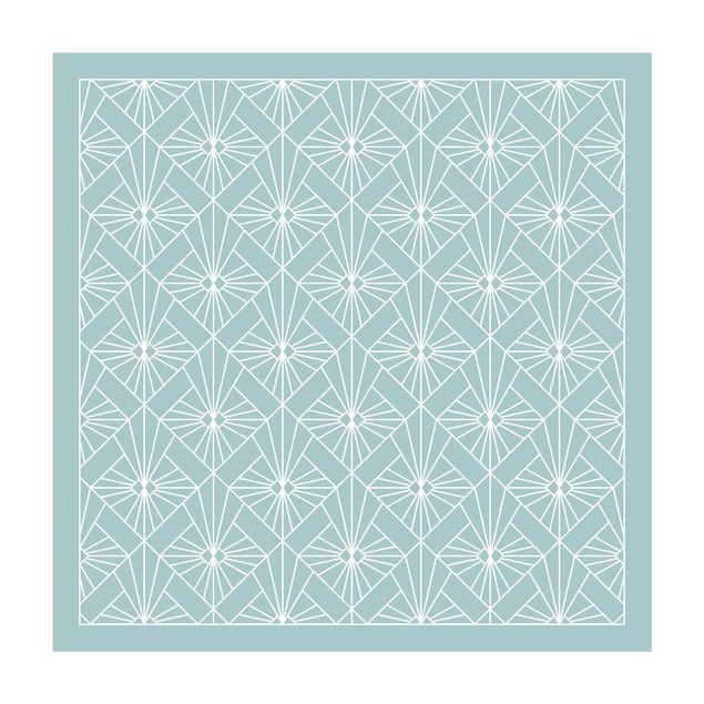 Teppich modern Art Deco Strahlen Muster mit Rahmen