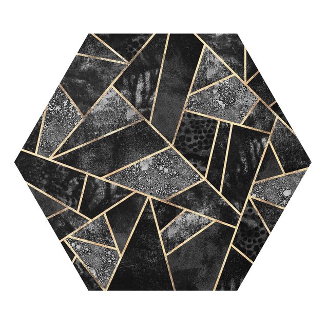 Hexagon Bilder Graue Dreiecke Gold