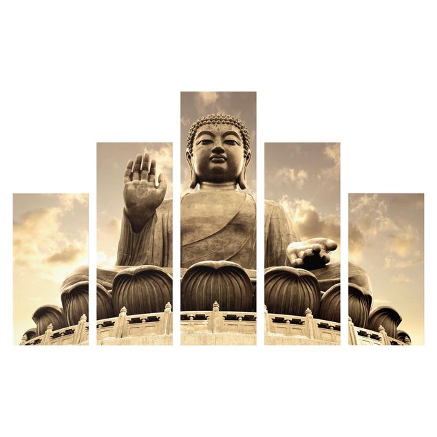 Schöne Leinwandbilder Großer Buddha Sepia