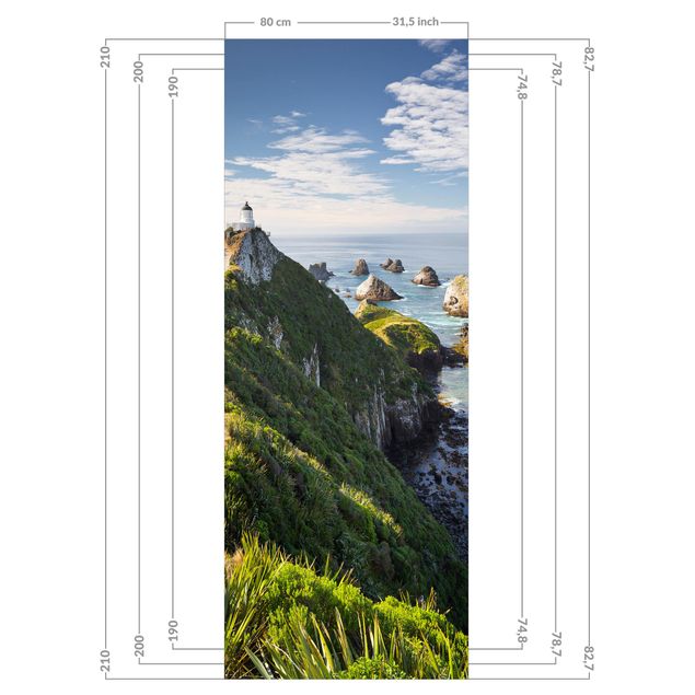 Duschrückwand - Nugget Point Leuchtturm und Meer Neuseeland