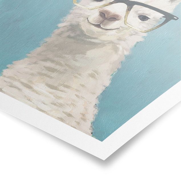 Wandbilder Lama mit Brille IV