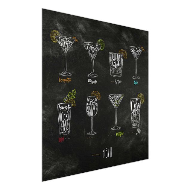 Wandbilder Cocktail Menu