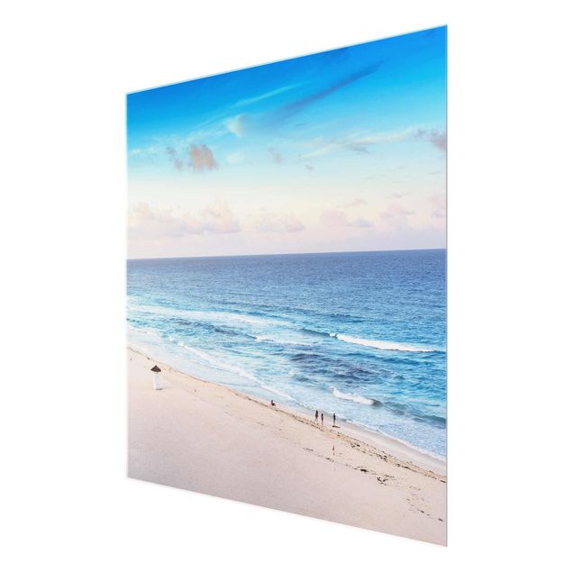 Wandbilder Glas XXL Cancun Ozean Sonnenuntergang