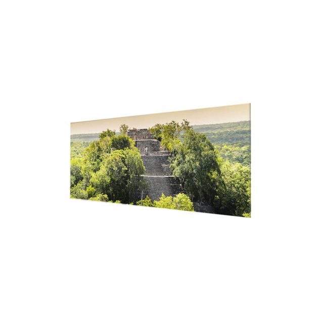 Glasbild Landschaften Pyramide von Calakmul