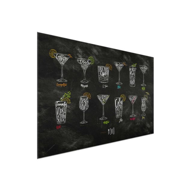 Wandbilder Cocktail Menu