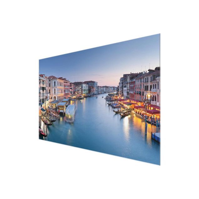 Glasbild - Abendstimmung auf Canal Grande in Venedig - Quer 3:2