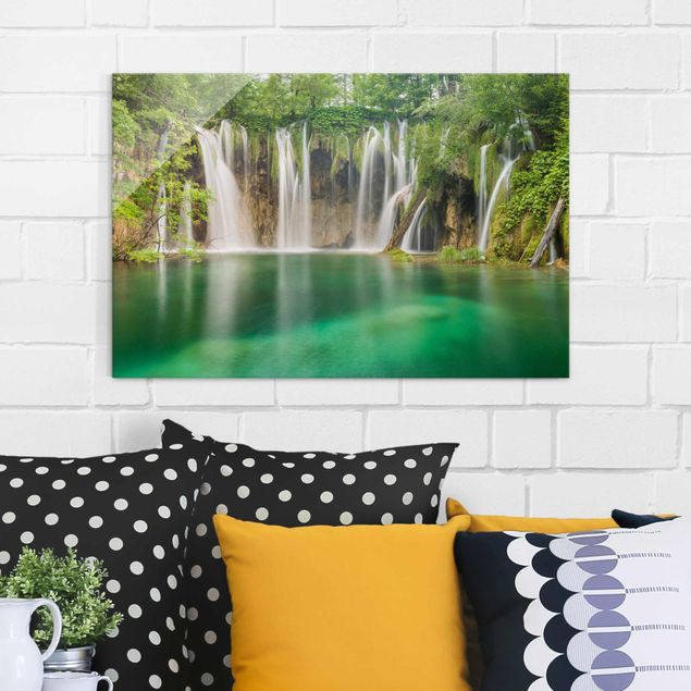 Glasbild Seen Wasserfall Plitvicer Seen