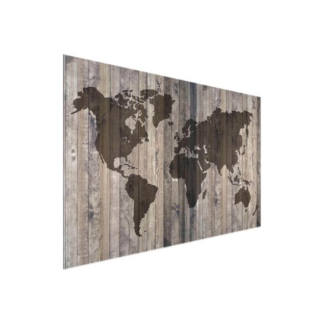 Schöne Wandbilder Holz Weltkarte
