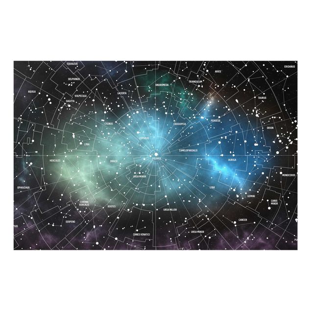 Glasbilder Sternbilder Karte Galaxienebel