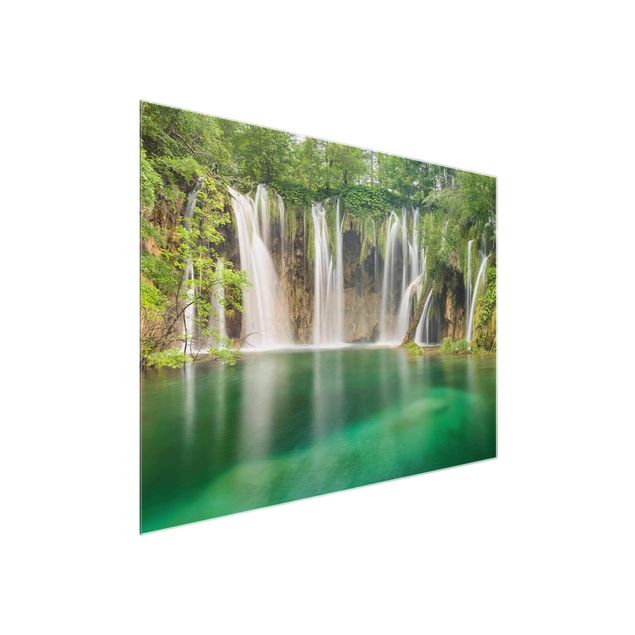 Natur Glasbilder Wasserfall Plitvicer Seen