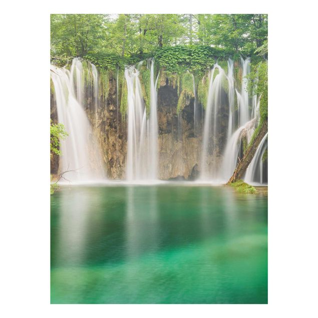 Glasbilder Landschaft Wasserfall Plitvicer Seen