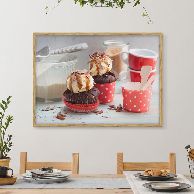 Bilder für die Wand Vintage Cupcakes mit Eis