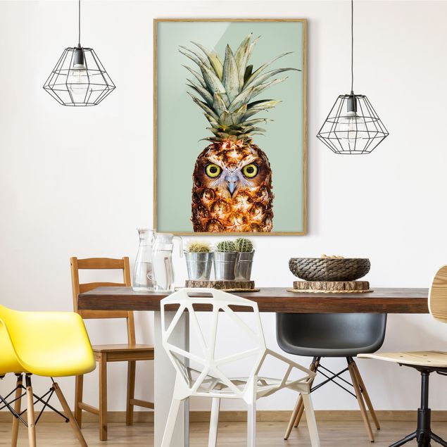 Blumen Bilder mit Rahmen Ananas mit Eule