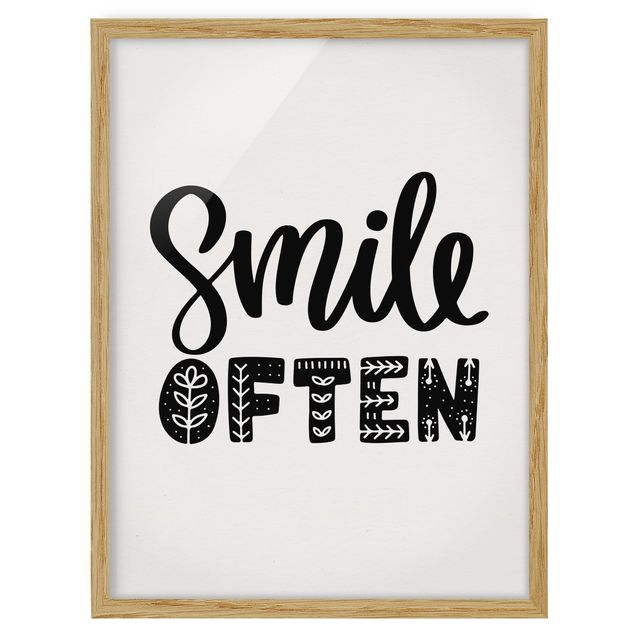 Bild mit Rahmen - Smile often - Hochformat 3:4