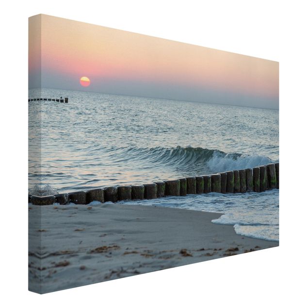 Leinwandbilder Strand Sonnenuntergang am Meer