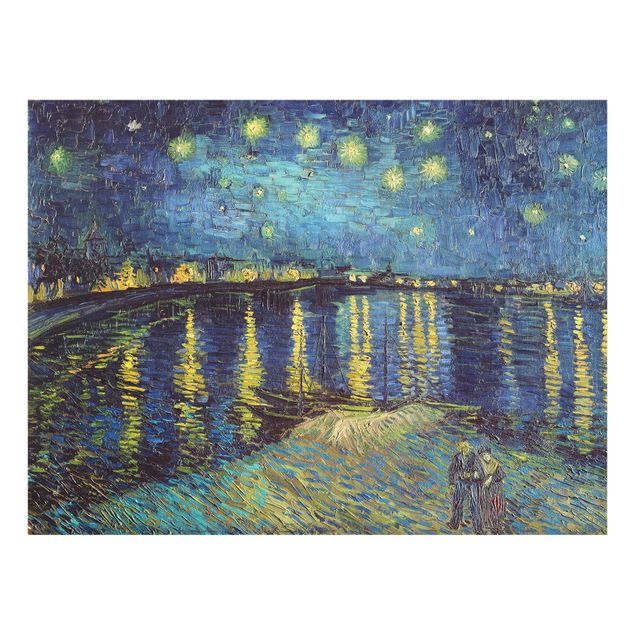 Wandbilder Glas XXL Vincent van Gogh - Sternennacht über der Rhône