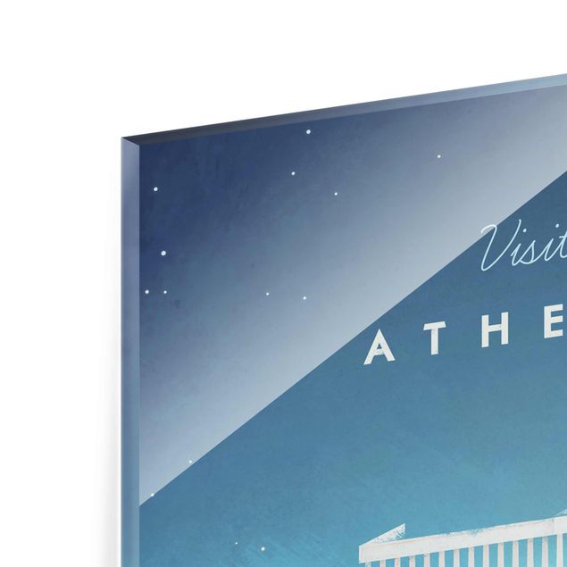 Glasbild - Reiseposter - Athen - Hochformat 3:2