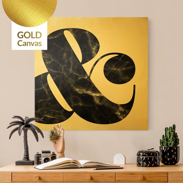 Leinwandbild Gold - Ampersand Marmor - Quadrat 1:1