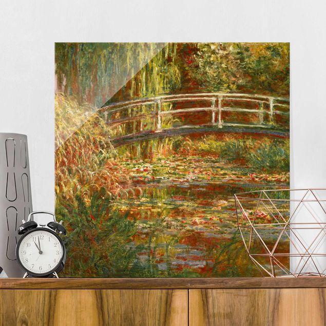 Bilder für die Wand Claude Monet - Seerosenteich und japanische Brücke (Harmonie in rosa)