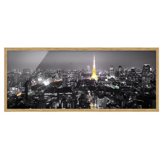 Bild mit Rahmen - Tokio - Panorama Querformat