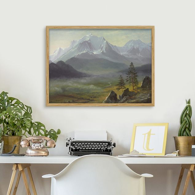 Landschaftsbilder mit Rahmen Albert Bierstadt - Mont Blanc