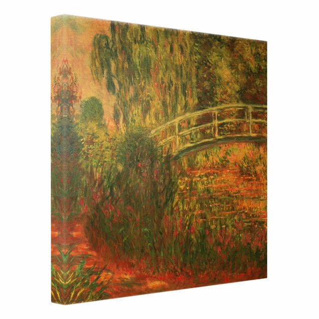 Wandbilder Wohnzimmer modern Claude Monet - Japanische Brücke im Garten von Giverny